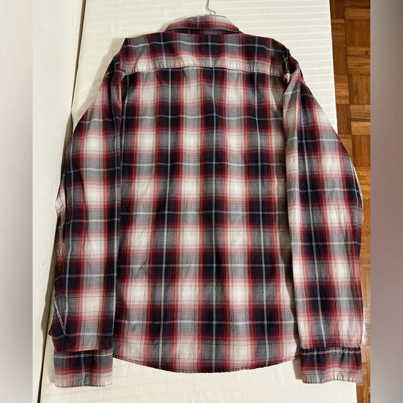 Wrangler Slim Fit Stretch Plaid Pearl Snap Shirt. Red Blue White XXL 2XL R1 - Picture 5 of 15